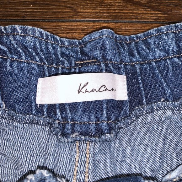 Kancan Sz 5/26 High Rise Button Fly Elastic Paperbag Waist Skinny Jeans - Picture 3 of 12